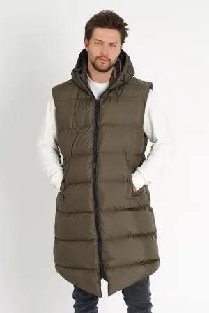 Weyeze Men's Khkai Long Puffer Vest