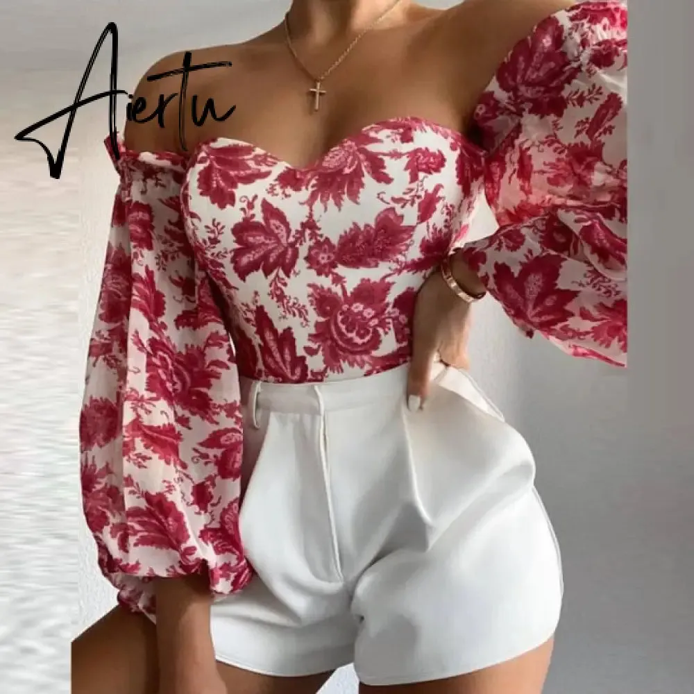 Women Fashion Sexy Off Shoulder Shirt Summer Elegant Hollow Out Lace-Up Tops Office Ladies Casual Solid Simple Shirts