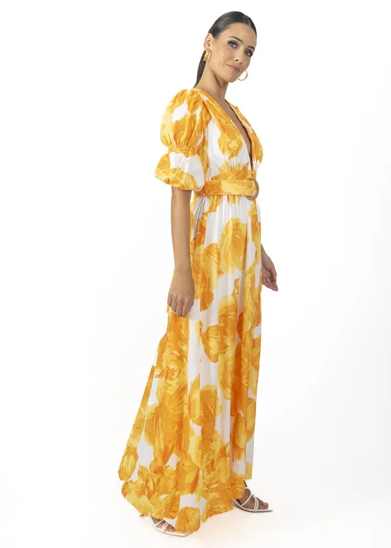 Yellow Verona Maxi Women's Floral Dress