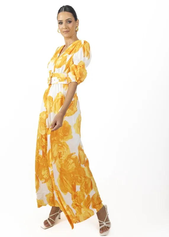 Yellow Verona Maxi Women's Floral Dress