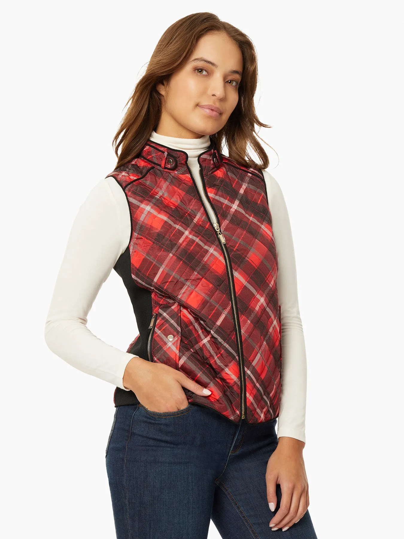 Zip-Front Quilted Vest